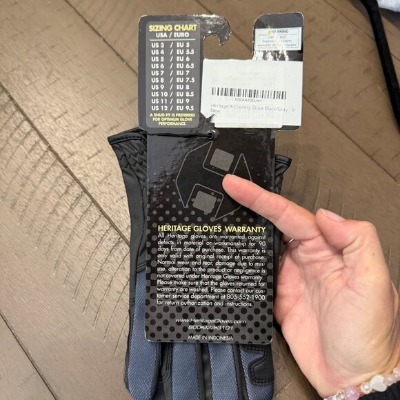 NWT Heritage Cross-Country Performance Riding Gloves Touchscreen Capability Sz 9 - Picture 4 of 4